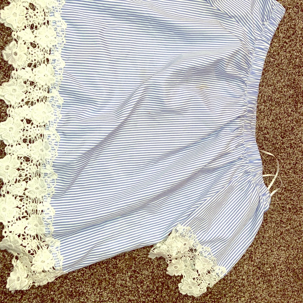 Off the shoulder stripped blouse